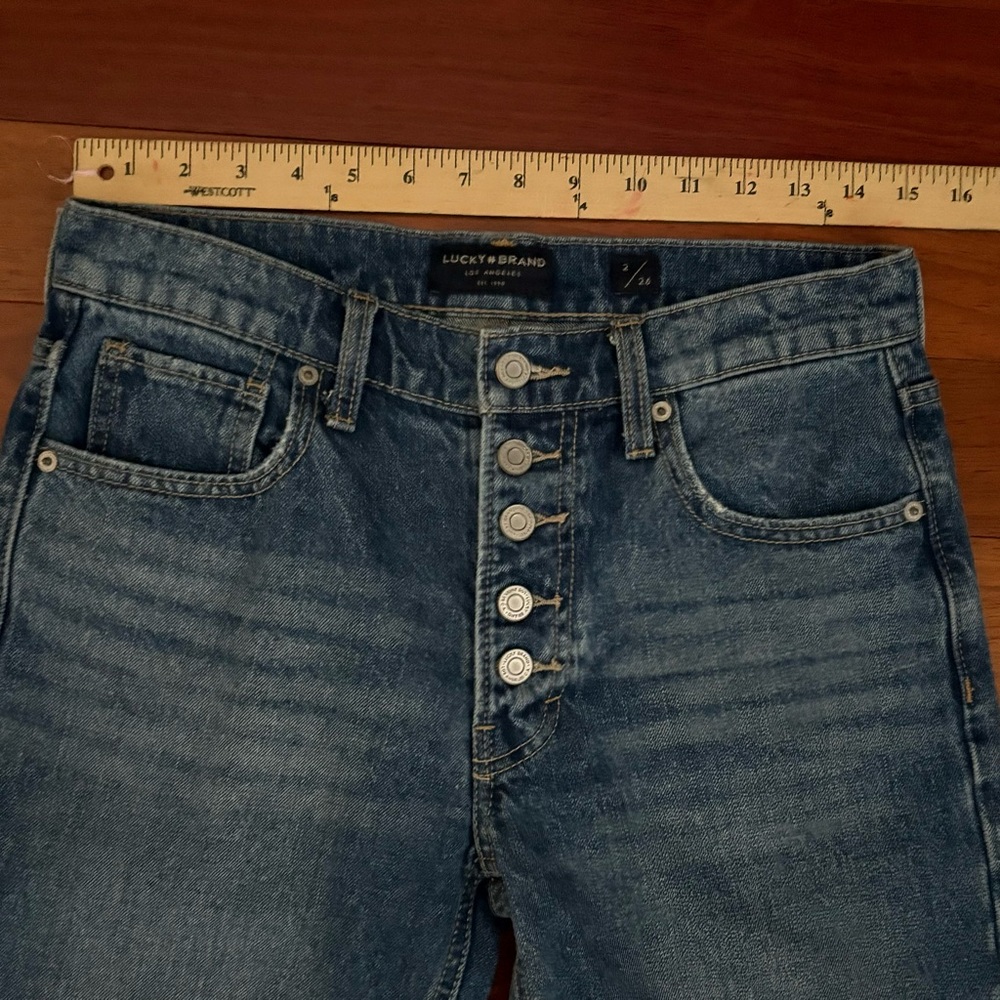 Lucky Brand Womens Boy Mid Rise Relaxed Jeans Size 2/ 26 Dark Wash - Picture 11 of 11